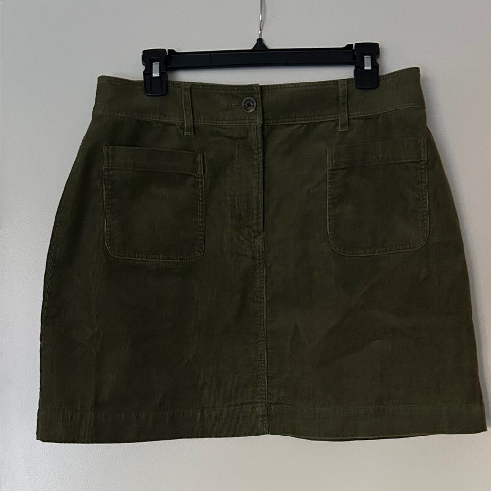 Boden Olive Green Corduroy Women's Skirt, Sz 10